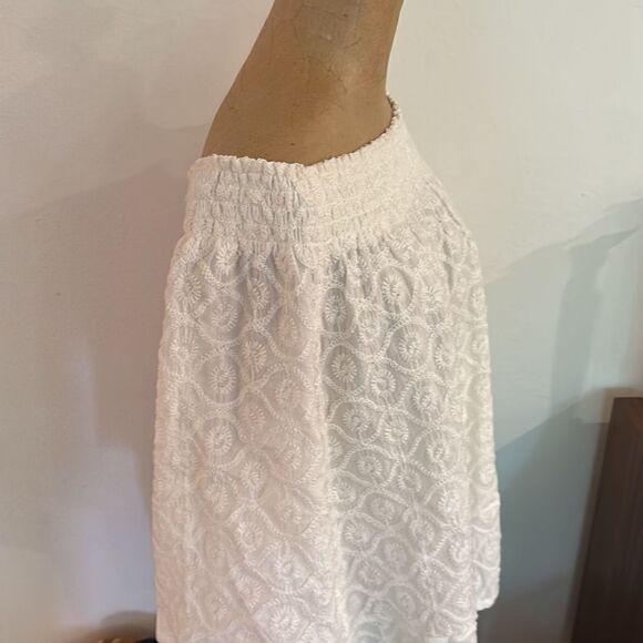 Current Elliot cotton blouse sz 2 or M/L eyelet embroidery great pre owned cond - Picture 6 of 8